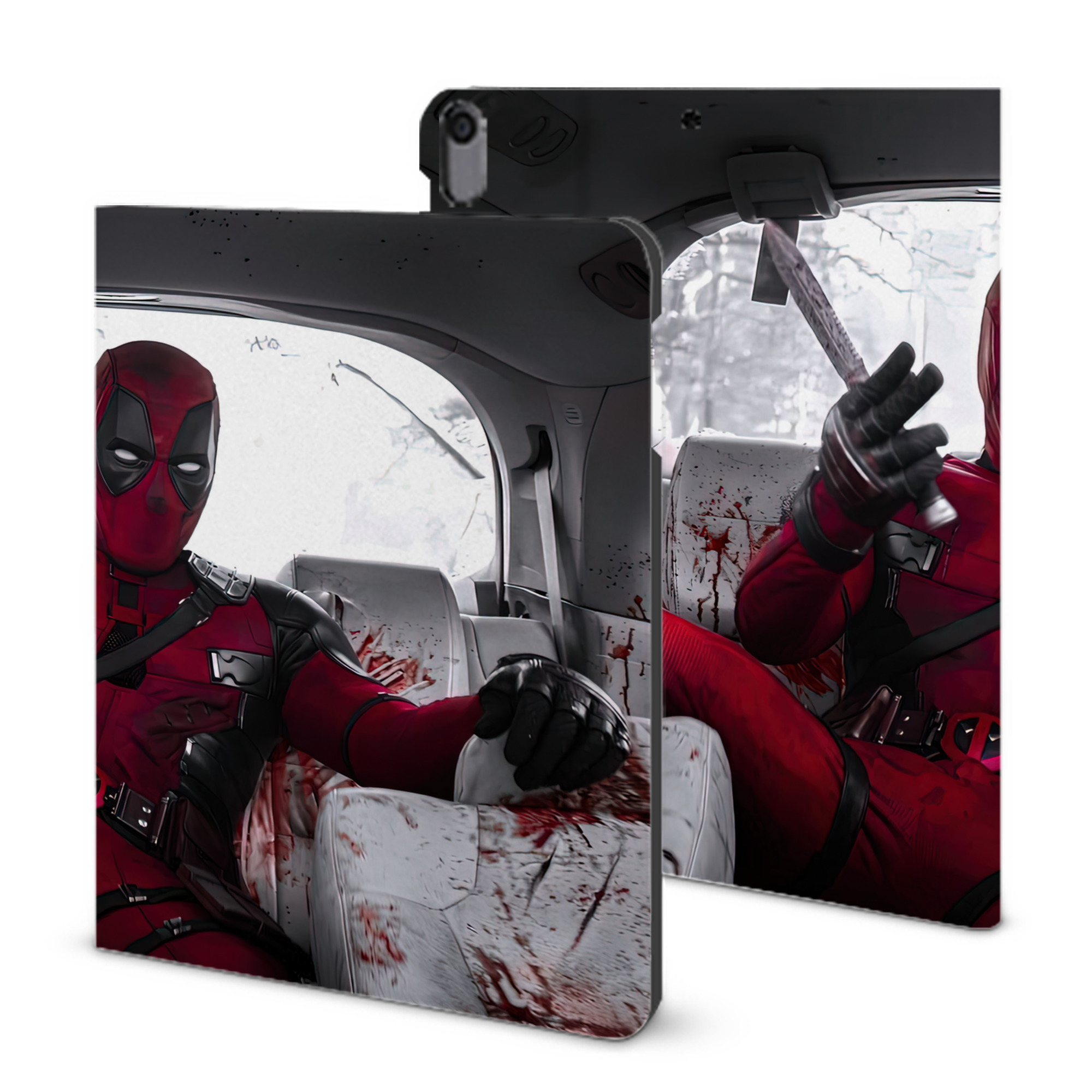 （画像用） Deadpool デッドプール IPad ケース ブック型 PUレザー TPU 耐衝撃 軽量 薄型 ペン収納なし 全面保護 IPad 各モデル対応